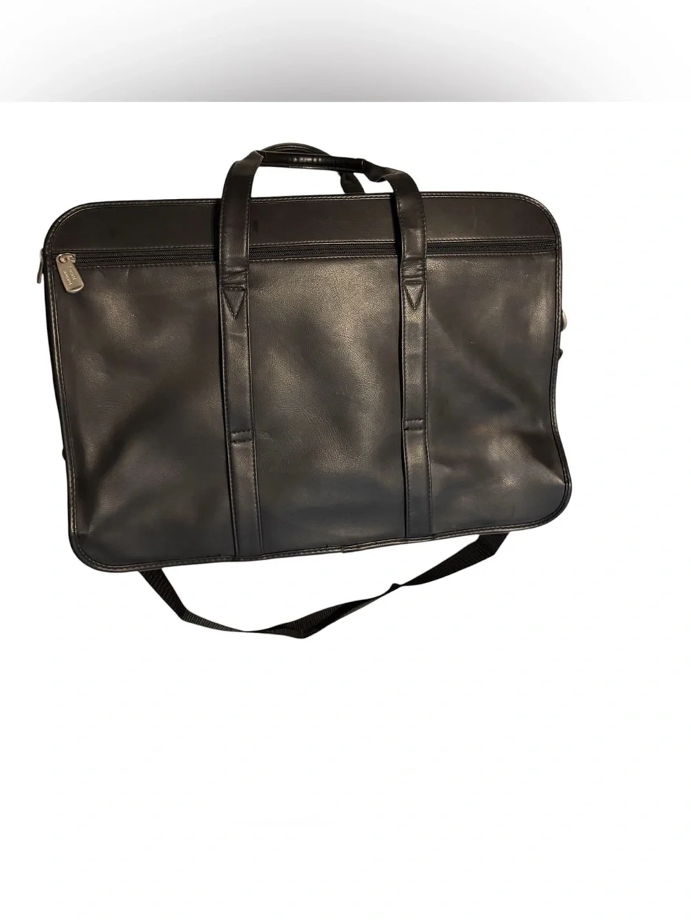 London Fog Black Expandable Laptop Briefcase Messenger Bag Travel Organizer